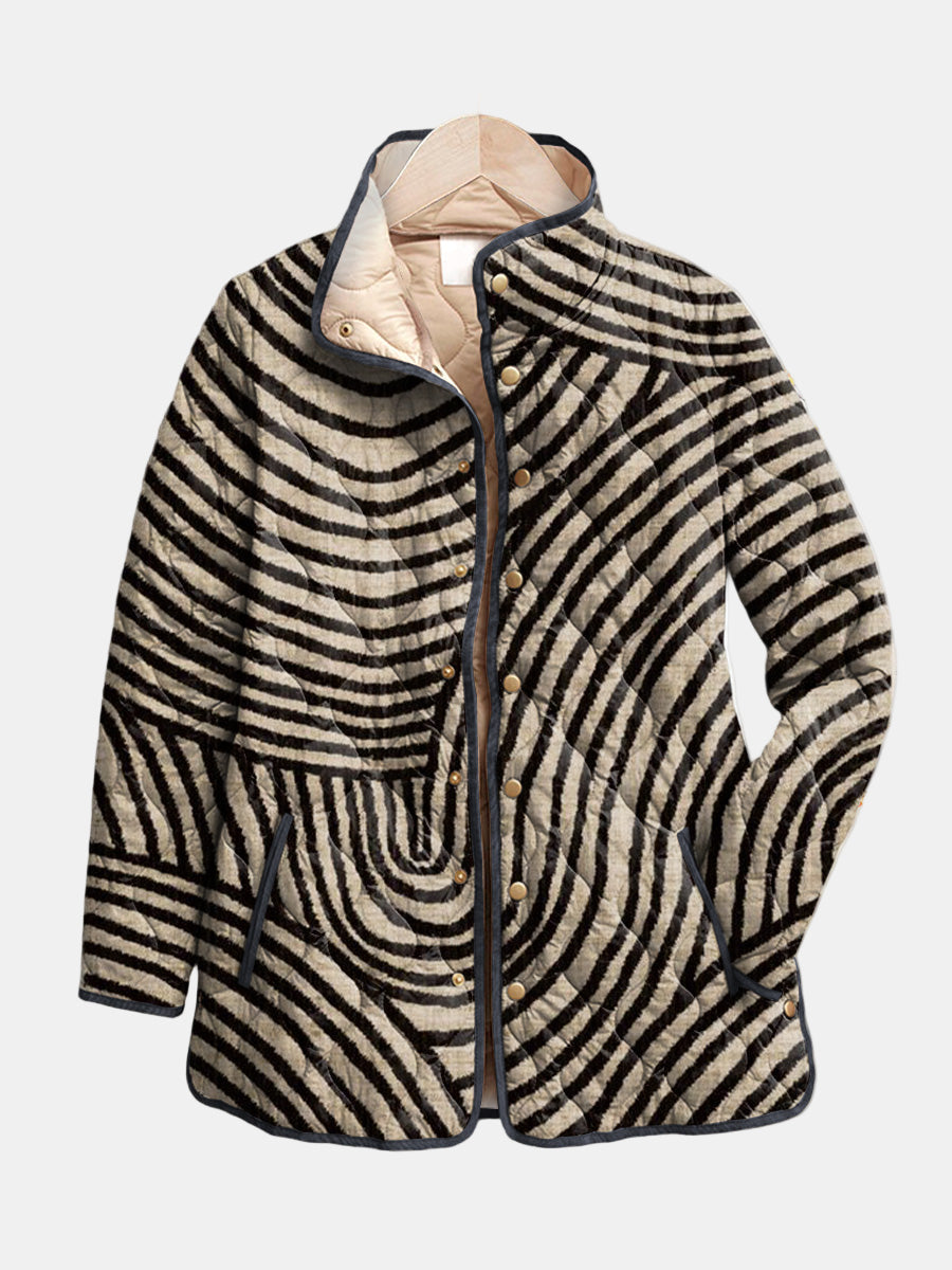 Gesteppte Jacke mit Handgezeichneten Kreisen